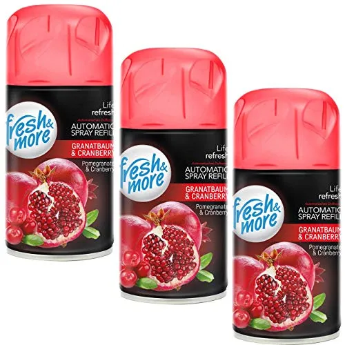 Fresh & More Lufterfrischer Nachfüller (3er Pack) 250ml, Granatbaum&Cranberry