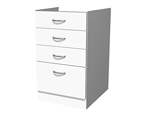 Smart Möbel Küchen Schubkastenschrank ohne Arbeitsplatte 50 cm breit Weiß - Witus