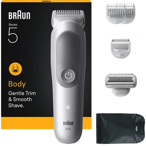 BRAUN BG5550 Bodygroomer – Grau, sanftes Trimmen & Rasieren