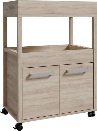 Servierwagen >Home Bar< auf Rollen, in Sonoma Eiche Dekor- 60x88,5x40cm (BxHxT)