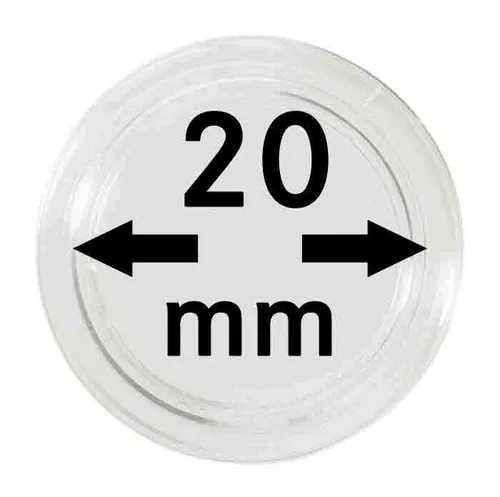 100-Münzkapseln-20-mm-Münzenkapseln-2251020-Lindner-mit-Rand-Glasklar
