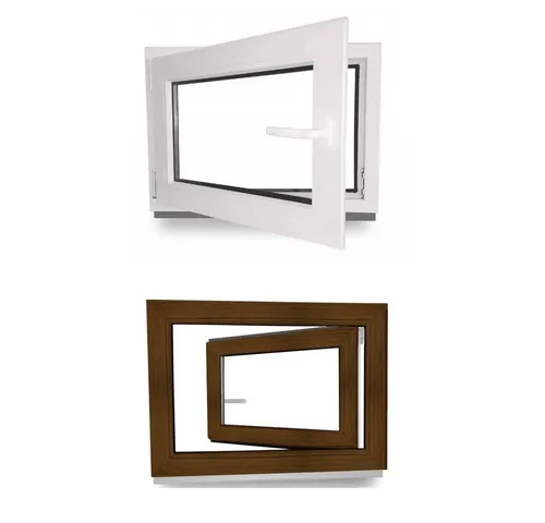 JeCo Fenster Kellerfenster Kunststoff innen weiß / außen Farbe 2-fach Verglasung