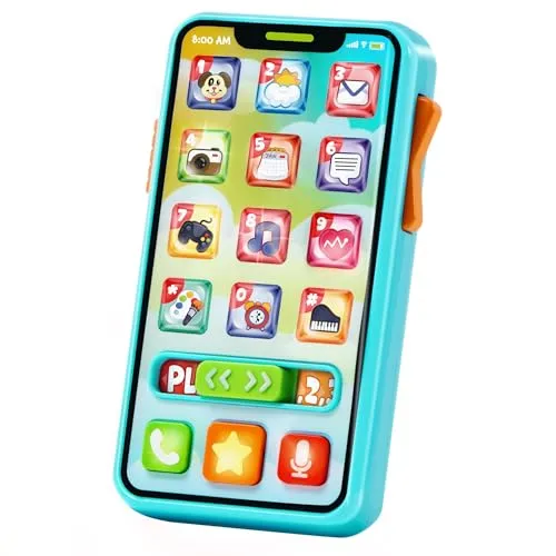 JOYIN Lernspaß Smartphone Telefon Musikspielzeug Baby Spielzeug 6-12 Monate,Spielzeughandy mit 4 Spielmodi und über 50 Musik,Babyspielzeug Lerntelefon Geburtstagsgeschenke für Kleinkinder 1 2 3 Jahren