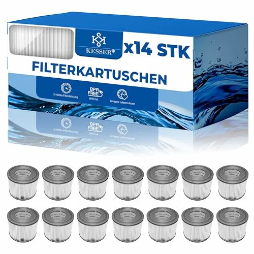 KESSER® Filter für Whirlpool 14X Filterkartuschen Ersatz SPA Filter Größe VI Kartuschen Wasserfilter Poolfilter kompatibel mit Lay-z-Spa Intex Ersetzt die Originalkartusche