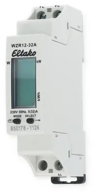 Eltako WZR12-32A Wechselstromzähler mit Reset - Steckdosen & Zubehör, misst Wirkenergie präzise und speichert Verbrauch, ideal für effiziente Stromüberwachung mit minimalem Stand-by-Verlust von nur 0,5 Watt.