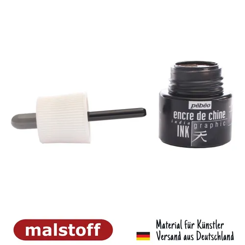 Grafik Tusche 45 ml Flasche mit Pipette Pebeo bei Malstoff