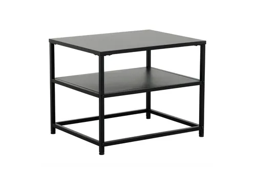 Industrial Beistelltisch DURA Steel 50cm schwarz - Beistelltisch aus pulverbeschichtetem Metall, kombiniert modernen Stil mit Industrial Flair, bietet zwei Tischplatten für viel Ablagefläche und ist ideal für Flur, Wohn- oder Schlafzimmer. Max. Belastbarkeit: ca. 20 kg.