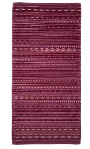 PiP Studio Badetücher Duschtuch Geometric Print Dark Pink (70x140cm) - Badetücher mit einzigartigem geometrischem Print, aus hochwertigen Materialien gefertigt für ein fröhliches Ambiente in Ihrem Badezimmer.