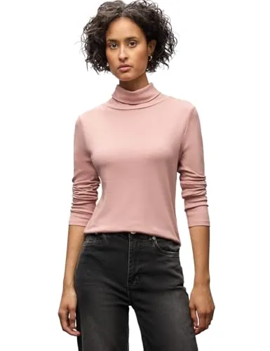 Street One Damen 3228395 Basic Rollkragen-Shirt, Faded Rose von Street One