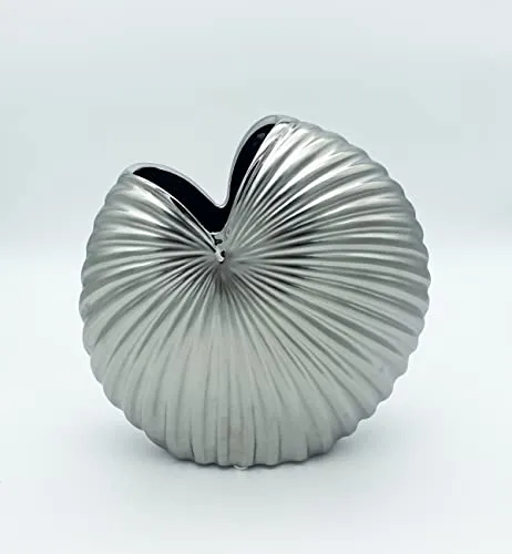 Moderne Vase 22 x 22 cm Matt Silber Dekovase Blumenvase in silber von Bollweg