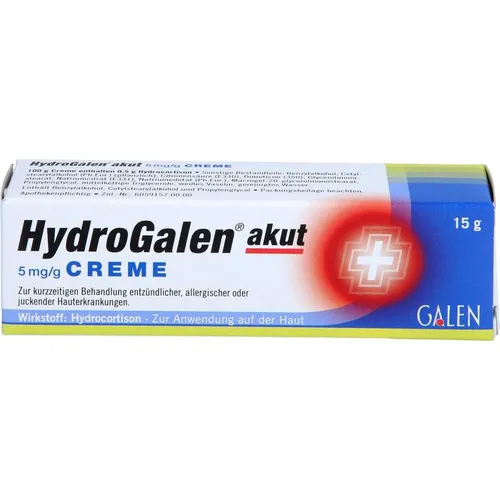 Galenpharma HYDROGALEN akut Creme 15 g - Arzneimittel zur Linderung von Hautproblemen, schnell wirkend und ideal für empfindliche Haut.