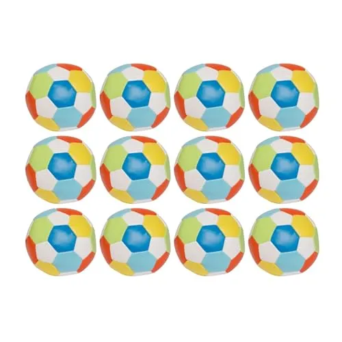 alldoro 68718 Softball Ø 10 cm 12er Set, extra weicher Schaumstoff-Fußbälle für Kinder ab 0 Jahren, bunt, Bälle für Indoor & Outdoor
