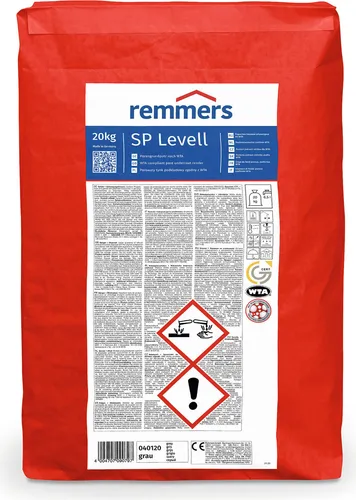 Remmers SP Levell Grundputz 20kg - Hochwertiger Grundputz für optimale Haftung und Verarbeitung, ideal für Innen- und Außenanwendungen im Bauwesen.