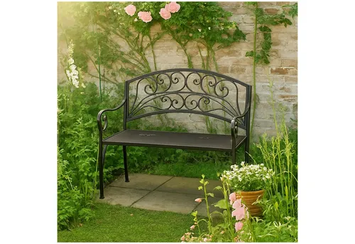 HTI-Living Sitzbank Metallbank in Rostoptik (Stück, 1-St., 1 Gartenbank), Gartenbank nostalgisch