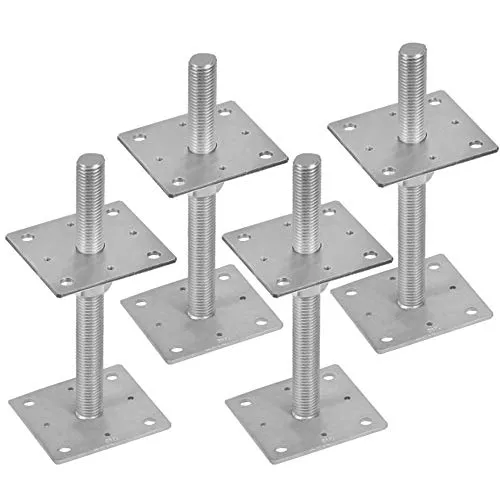 Systafex 4x Pfostenträger 100x250mm Stützenfuß Bodenfuß Betonfuss Höhenverstellbar