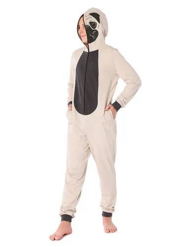 Ladeheid Jungen Teenager Schlafoverall Jumpsuit - Beige Mops, 176 - Schlafoverall aus hochwertiger Baumwolle für Teenager Jungen; ideal zum Schlafen oder Relaxen, auch perfekt als Kostüm für Partys.