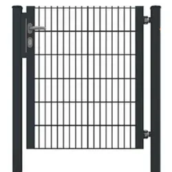 Fa-Bausysteme Gartentor halb Rahmen Anthrazit 920 x 1600 mm - Doppelstabmatten Tor, robustes Design für sicheren Zugang zu Ihrem Garten und ideale Ergänzung für Ihren Gartenzaun.