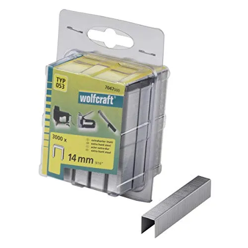 wolfcraft 7047000 Klammern breit, X-harter Stahl Typ 53 14mm, 3000 stück