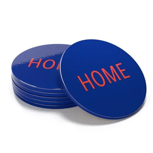 Untersetzer Words, hochwertiger Keramik, Inspirierende Designs (Home Blau-Rotorange)