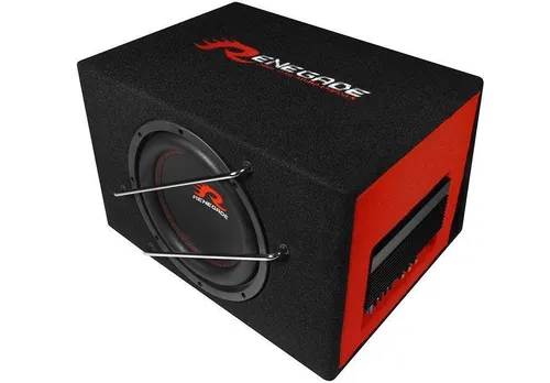 RXV1000A Aktive Bassreflex Box - Car-HiFi-Lautsprecher mit 10'' Subwoofer, 200 W RMS, regelbarem Bass-Boost und robustem MDF-Gehäuse für kraftvollen Klang und hohe Effizienz.