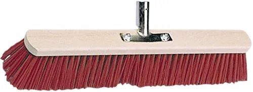 KERBL Großraumbesen 60 cm, Elastan, rot, Rücken Holz, geschraubter Stielhalter Metall, 2945 000000000000141013
