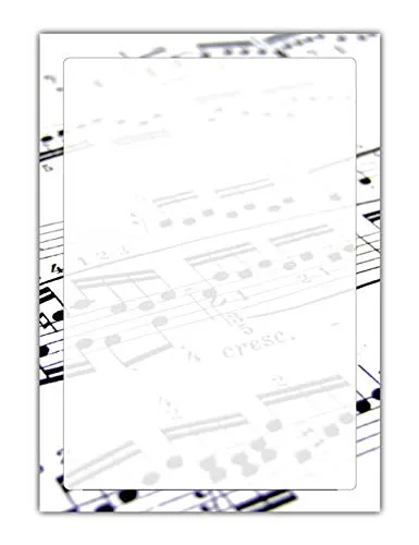 Musik Motiv Briefpapier (MPA-5195, DIN A4, 25 Blatt) Motivpapier Noten Notenpapier Notenschlüssel
