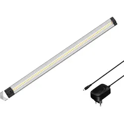 ledscom.de LED Unterbau-Leuchte SIRIS mit Netzteil, Eckmontage, flach, 50cm, 531lm, warm-weiß