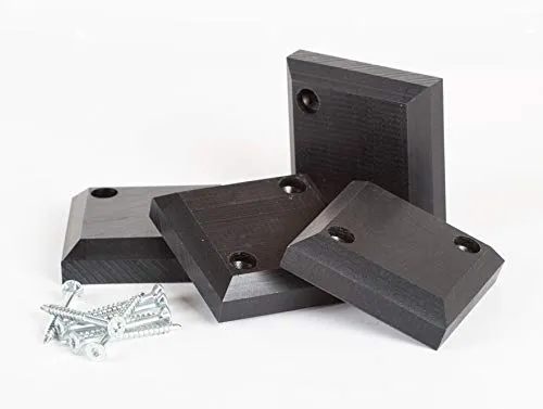 Produktbild SunnyDeals 4er Set Strandkorb-Gleiter mit Schrauben | hochwertige Outdoor-Möbelgleiter | robuste Gleitkappen für schwere Möbel | Schwarze 6 x 6 x 1,5 cm Kunststoff Gleiter