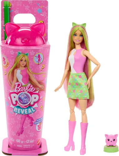 Barbie Pop! Reveal Shakes Serie - Häschen Puppe - Puppen, die beim Öffnen die Sinne ansprechen! Enthält 8 Überraschungen und duftende Barbie-Puppe. Erlebe Farbwechsel und niedliche Squishy-Haustiere für noch mehr Sammelspaß!