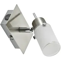 LED-Wandleuchte, verstellbaren Leuchtkopf, Wippschalter, satiniertes Glas