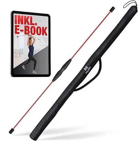 NAJATO Sports Schwingstab – Swingstick inkl. E-Book (PDF Datei) & Tasche – Wackelstab mit verstellbaren Gewichten – Für Physiotherapie & Fitness