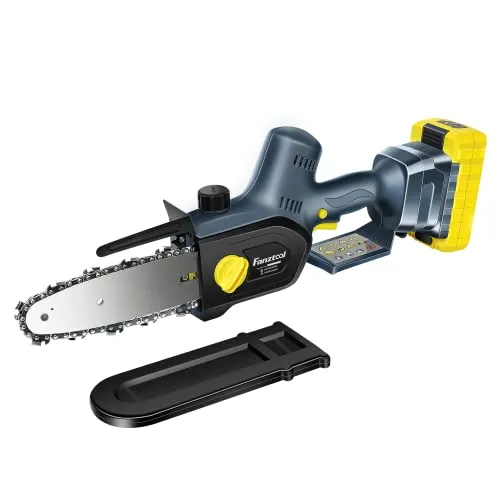 FANZTOOL Mini Kettensäge mit Akku 20 V - Kettensäge mit leistungsstarkem Bürstenlosen EC-Motor, leicht und kabellos, ideal für präzises Schneiden von Ästen und Heckenpflege.