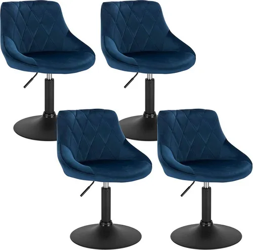Woltu Höhenverstellbarer Barhocker Set (4 St) in Blau