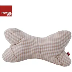 POWER INN® Leseknochen | Braun kariert | Nackenkissen | Reisekissen