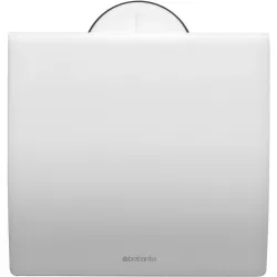 Brabantia Profile Toilettenpapierhalter weiß - Toilettenpapierhalter aus korrosionsbeständigem Stahl, elegant mit geometrischen Linien, einfach montierbar und ideal für moderne Badezimmer.