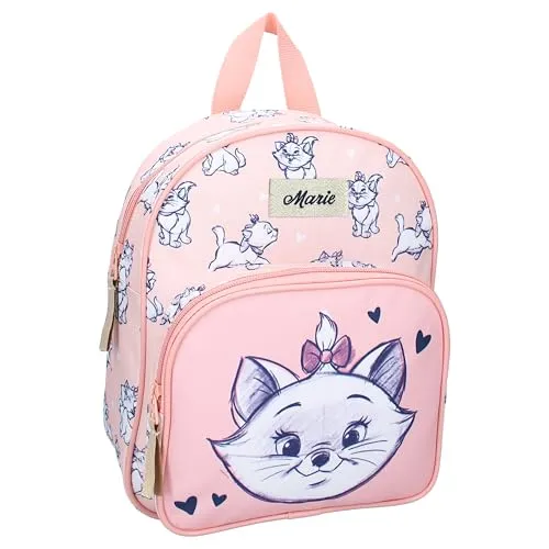 Disney Rucksack MARIE Katze entzückende Katze ARISTOGATTI - Rucksack für Mädchen | Schule | Kindergarten - Farbe Rosa - Maße 29 x 23 x 8 cm, Rosa, Einheitsgröße
