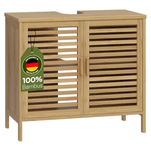 Bellamio Waschbeckenunterschrank Newa aus Bambus in beige von Bellamio