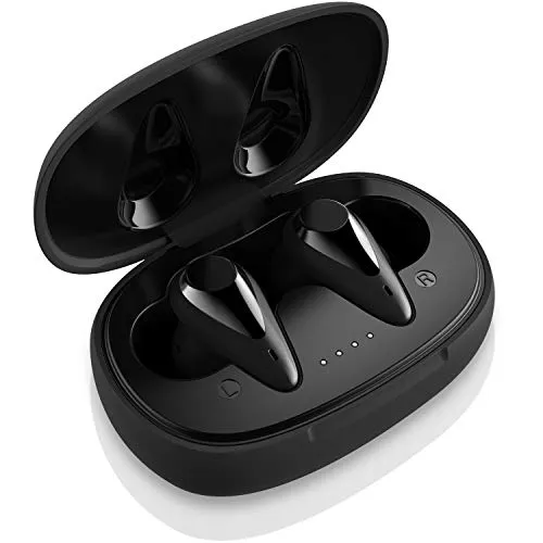 August Bluetooth Kopfhörer In Ear EP810 - Bluetooth 5.0 Kabellose Earbuds mit Mikrofon Berührungssteuerung kristallklares Klangprofil Ladeschale USB Type-C kompatibel für Android und iOS (schwarz)