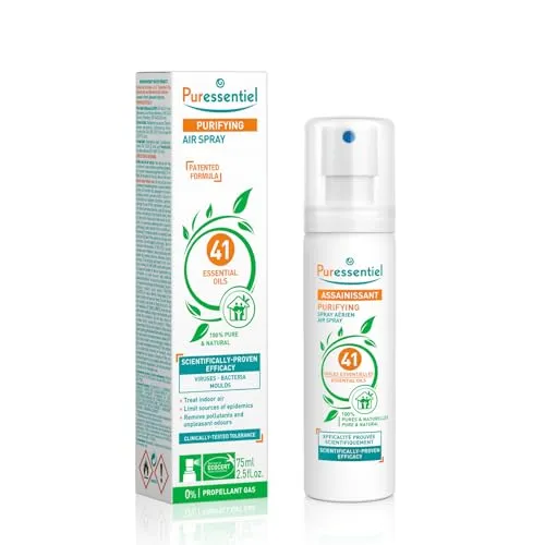 Puressentiel - Reinigend - Luftreiniger Raumspray mit 41 ätherischen Ölen - Bewiesene Wirkung gegen Viren, Bakterien, Milben und Schimmel - 75 ml