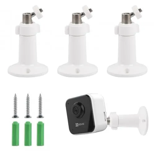 Dokeno 3 Stück Wandhalterung Kamera, Ring Kamera Halterung, Verstellbare Wandhalterung, 360°Verstellbaren mit Schraube, Sicherheits Wandhalterung, Webcam Wandhalterung für Innen, Außenbereich (Weiß)