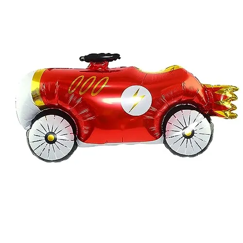 Riesiger Folienballon mit Fahrzeug Motiv, Auto in leuchtendem Rot, ca. 107 * 63 cm