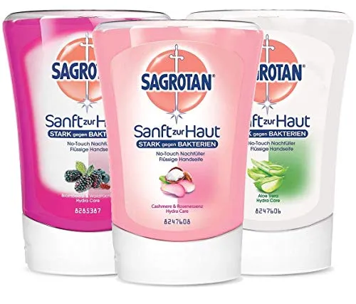 Sagrotan NoTouch Nachfüll-Pack mit 3 Sorten (Aloe Vera | Brombeere | Cashmere & Rose)