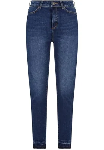 Urban Classics Damen Jeans - Ladies Skinny High Waist Open Hem Jeans - Modische High Waist Jeans mit offenem Saum für einen schlanken Look. Vielseitige 5-Pocket-Jeans, perfekt für jede Gelegenheit und ein Must-Have für jede stilvolle Garderobe.