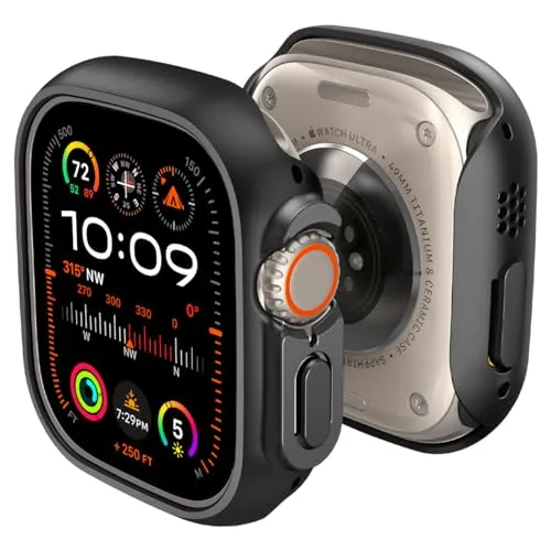 Spigen Thin Fit Hülle Kompatibel mit Apple Watch Ultra 3 (2025) / 2 (2023) / 1 (2022) 49mm - Schwarz