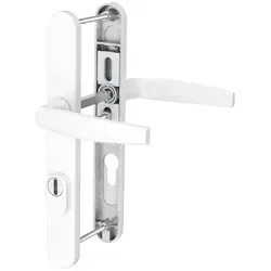 MS Beschläge Schmalrahmengarnitur Kernziehschutz Weiß PZ 92mm - Moderne Türsicherung mit Kernziehschutz und pulverbeschichteter Aluminium-Oberfläche. Ideal für Haustüren, inklusive Ausgleichshülse für 10mm Vierkant.