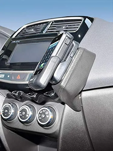 KUDA Handyhalterung passend für Mitsubishi ASX & Citroen C4 Aircross & Peugeot 4008 ab 2010 bis 2014 - Telefonkonsole für Smartphones, Handy, Navi und mehr – Kunstlederkonsole, schwarz, 086395