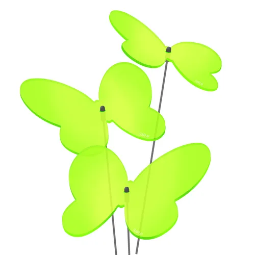 SUNPLAY Sonnenfänger Ø10cm 3er-Set Suncatcher Gartenstecker Schmetterlinge GRÜN