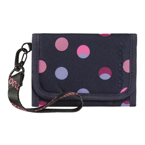 Coocazoo Geldbörse Reflective Moons - Lila Portemonnaie mit 2 Sichtfenstern, wasserabweisend und umweltfreundlich aus recyceltem Polyester