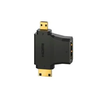 Hama HDMI-Adapter, Typ-A-Kupplung - Typ C (Mini)-/D (Micro)-Stecker, vergoldet