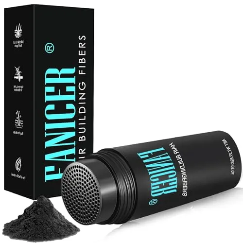 27.5G Haarfasern zur Haarverdichtung,Haaransatz Puder, Ansatzpuder,Haarpulver,Schütthaar für einen authentischen Look,Haarpuder für Ausbesserung der Wurzeln,vollem Haar in Sekunden(Schwarz)